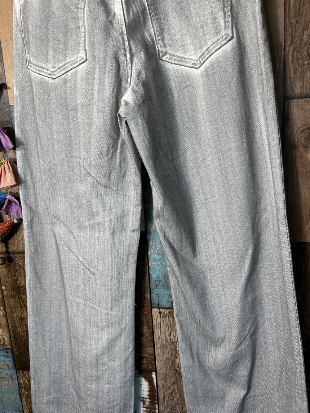 Forever 21 Light Gray Wide Leg Jeans — High Rise Flare - Picture 15 of 16